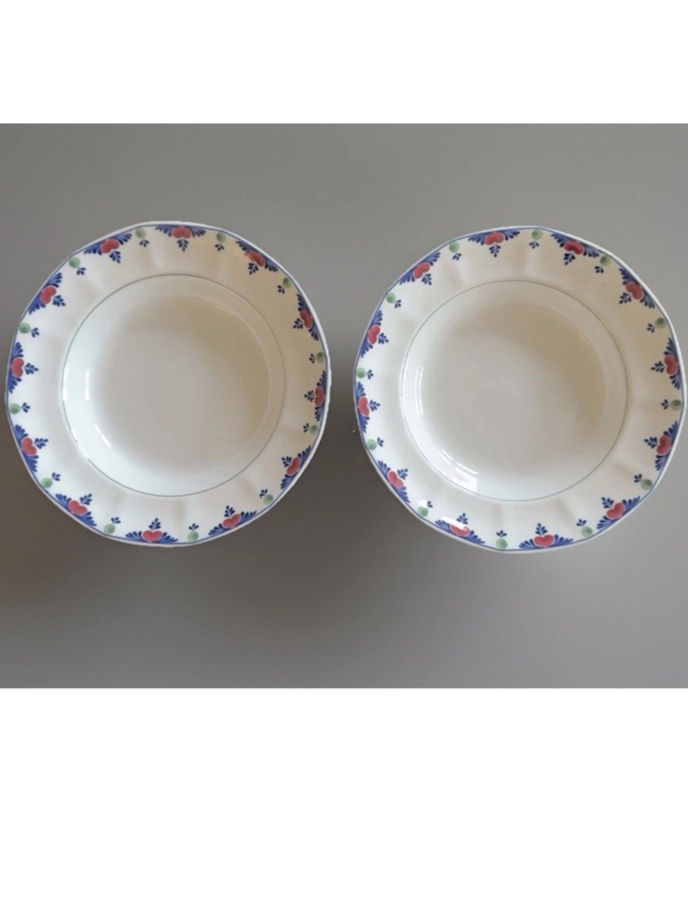 2 Adams China  Veruschka 7.75” Rimmed Soup Bowls Ironstone Vintage England Set 2